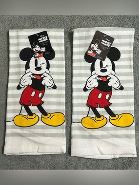 New! Disney Mickey Mouse Kitchen Towel Set of 2